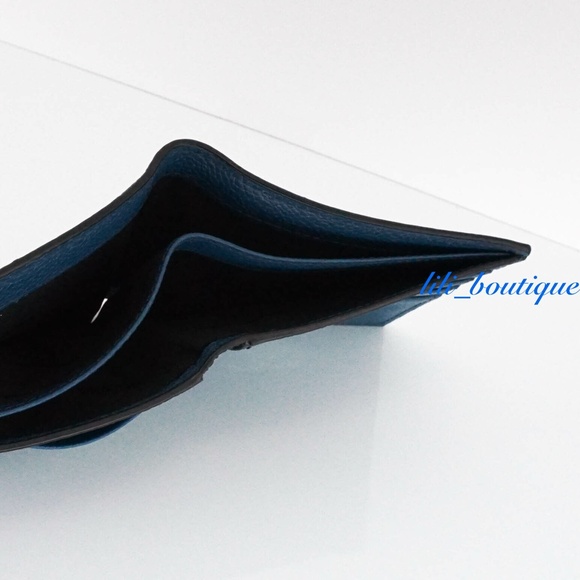 NWT New Michael Kors Men's Russel Billfold Wallet Leather Ocean Blue No Box $118 - Picture 6 of 7